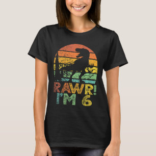 T-shirt Enfants Rawr Im 6 Dinosaur Rex 6 Ans Garçon 6th Bi