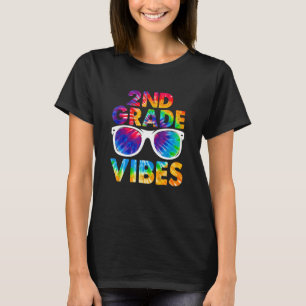 T-shirt Enfants Retour À L'École Vibes De 2E Année Tie Dye