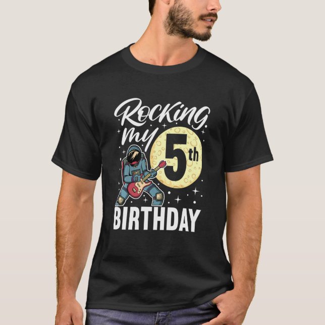 T-shirt Enfants Rocks Mon 5e anniversaire I Guitare électr (Devant)