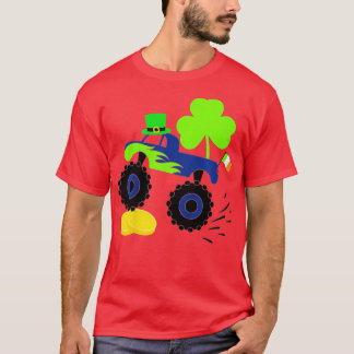 T-shirt Enfants Saint Patricks Day Funny Monster Truck pou