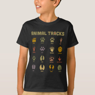 T-shirt Enfants Sauvage Animaux Tracks Enfants Apprendre