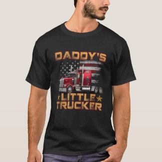 T-shirt Enfants Semi Truck Boys Cadeau Papa s Little Truck