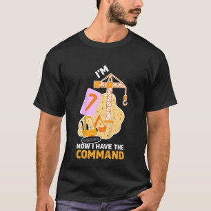 T-shirt Enfants Sept 7 ans 7e anniversaire Excavateur Garç