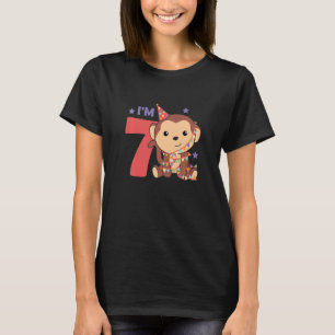 T-shirt Enfants Septième Anniversaire Singe Pour Enfants U
