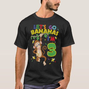 T-shirt Enfants singe 3e anniversaire Zoo Let's Go Bananas