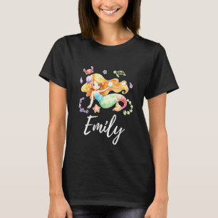 T-shirt Enfants Sirène Nom de la fille Emily
