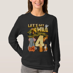 T-shirt Enfants Soyons Sauvages I'm 4 Safari Animal Zoo An