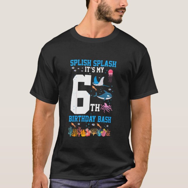 T-shirt Enfants Splish Splash 6e anniversaire Bash Future  (Devant)