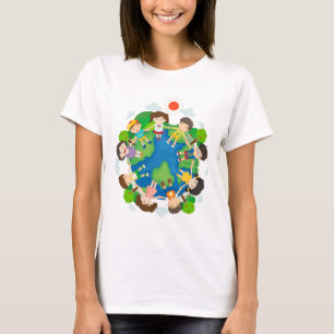 T-shirt Enfants tenant des mains autour de la terre