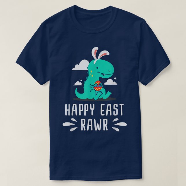 T-shirt Enfants TRe Dino Dinosaur Pâques Bunny Boys & Girl (Design devant)