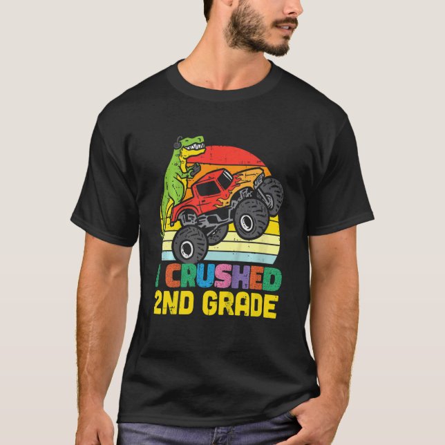 T-shirt Enfants Trex Monster Truck I broyé 2e grade Dernie (Devant)