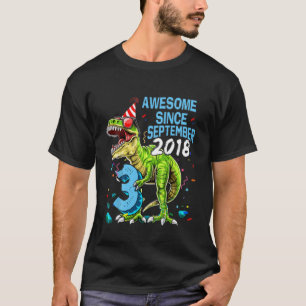 T-shirt Enfants Trois Rex 3E Anniversaire Troisième Dinosa
