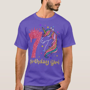 T-shirt Enfants Unicorn Anniversaire Fille 7 ans 7e annive