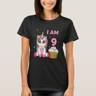 T-shirt Enfants Unicorne fille créature mythique Je suis 9
