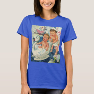 T-shirt Enfants vintage jouant avec des bulles dans une ba