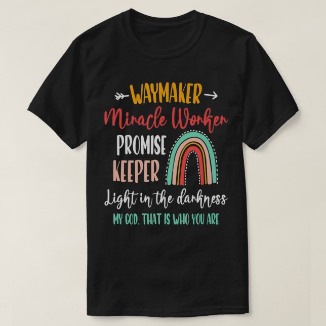 T-shirt Enfants Waymaker Miracle Worker Rainbow, Christian (Design devant)