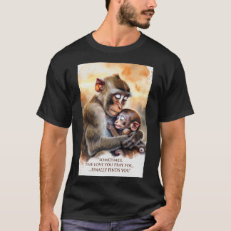 T-shirt « Enfin trouvé » - Mère adoptive et bébé singe