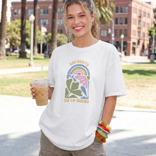 T-shirt Enfócate en lo Bueno Rétro Inspirant Espagnol