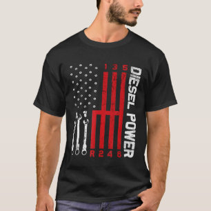 T-shirt Engin de déplacement mécanique diesel Drapeau amér