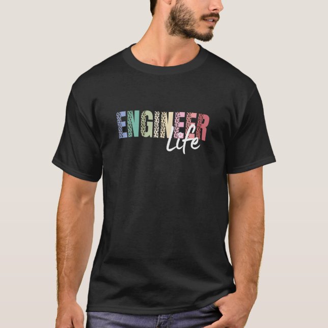 T-shirt Engineer Life leopard Girl Student STEM Future Eng (Devant)