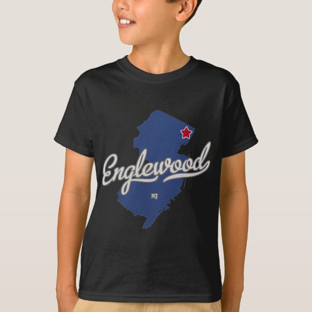 T-shirt Englewood New Jersey Nj Map  (Devant)