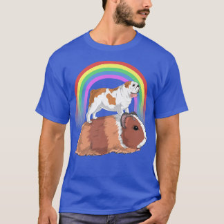 T-shirt English Bulldog Riding Guinea Pig Funny Bulldog Ra