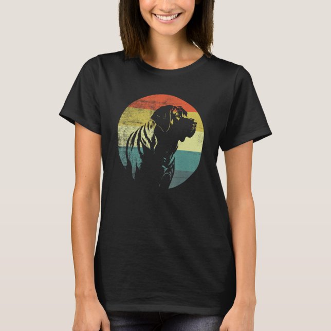 T-shirt English Mastiff Dog Retro Design (Devant)