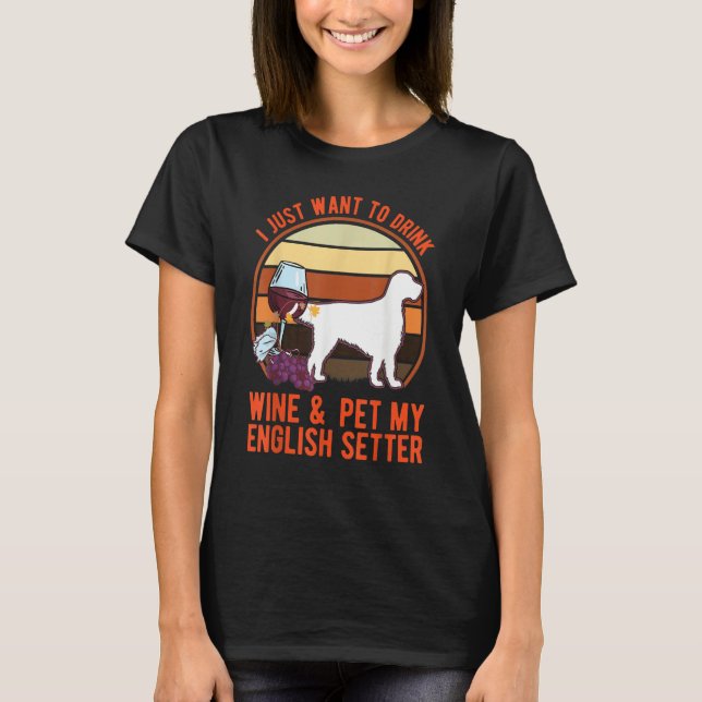T-shirt English Setter And Wine (Devant)