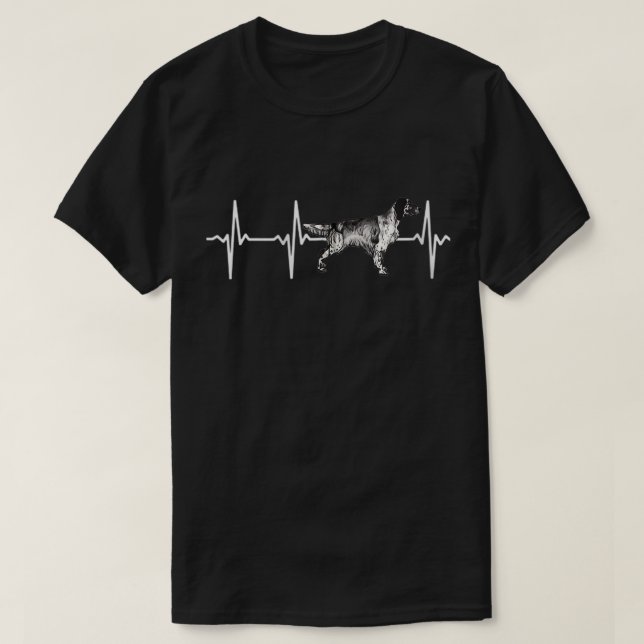 T-shirt English Setter Heartbeat Love My Dog Zip  (Design devant)