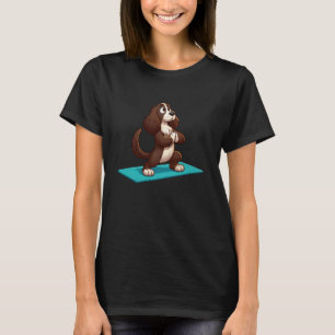T-shirt English Springer Spaniel Yoga Chien Drôle de Médit