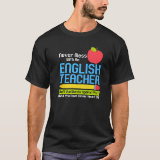 T-shirt English Teacher Humor Reading Books Vocabulary Gra