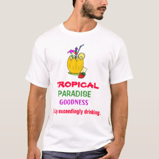 T-shirt ENGRISH : paradis tropical = buvant de l'alcool !
