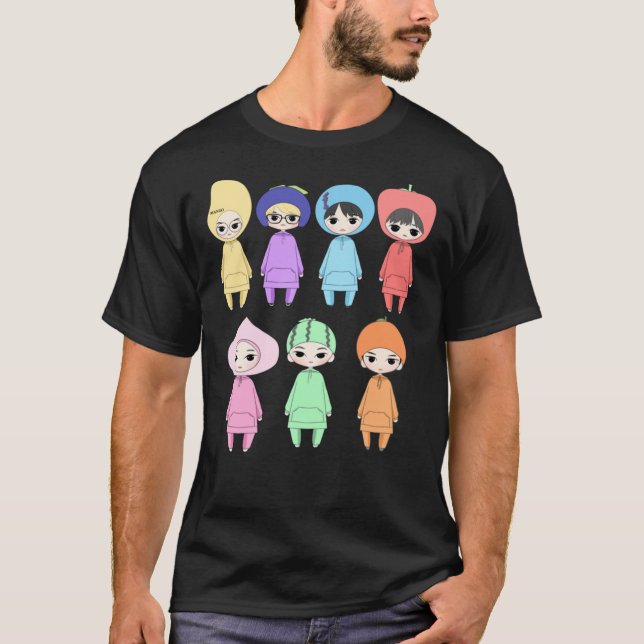 T-shirt ENHYPEN - Chambre 5 tenues de fruits Premium Scoop (Devant)