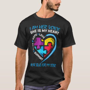 T-shirt Énigmes Je Porte Bleu Pour Ma Soeur Autisme Pr