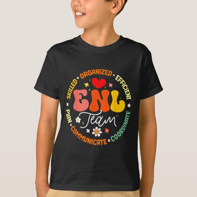 T-shirt Enl Team Teacher English New Language Squad Crew  (Devant)