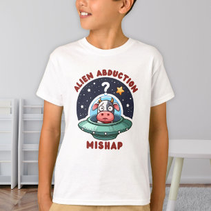 T-shirt Enlèvement d'Alien amusant Mishap - Vache confuse