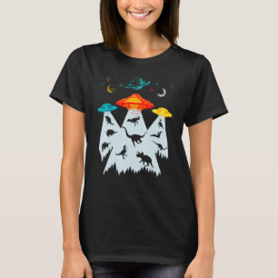 T-shirt Enlèvement D'Aliens Dinosaures Pour Des Enfants Di