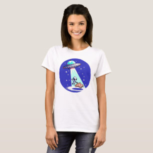 T-shirt Enlèvement de pizza Alien - Drôle Pixel Art UFO De