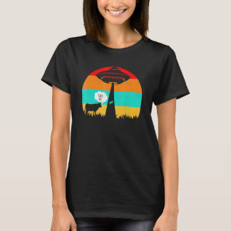 T-shirt Enlèvement de vache par un ovni extraterrestre Emm