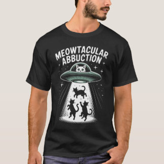 T-shirt Enlèvement Méowtaculaire Chat UFO Alien Chatton Ab