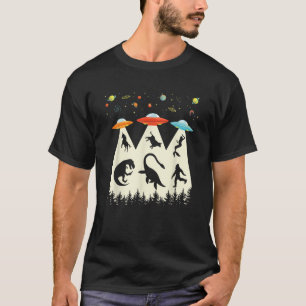 T-shirt Enlèvement vintage D'Aliens T Rex Loch Ness Bigfoo
