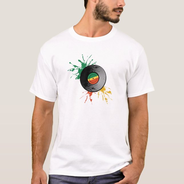 T-shirt Enregistrement vinyle reggae. (Devant)