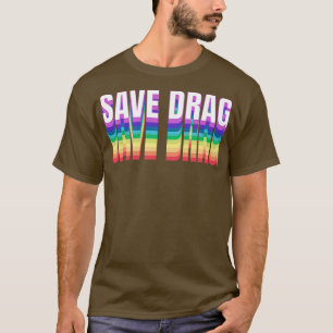 T-shirt Enregistrer glisser Retro Rainbow Type Support Dra