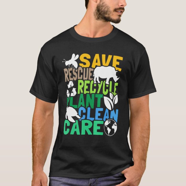 T-shirt Enregistrer les abeilles Secourir les animaux Recy (Devant)