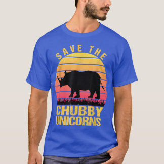 T-shirt Enregistrer Les Unicornes Chubby Vintage Retro Fun