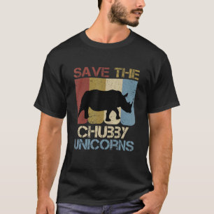 T-shirt Enregistrer Les Unicornes De Chubby Vintage Retro 