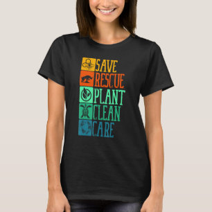 T-shirt Enregistrer secourir Plante Nettoyage Tortue Anima