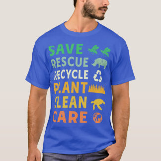T-shirt Enregistrer Secourir Recycler Plante Nettoyer les 
