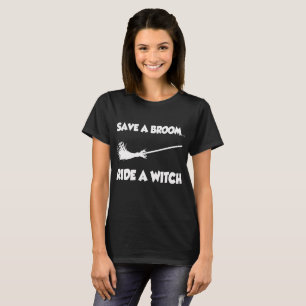T-shirt enregistrer un balai balancer une sorcière