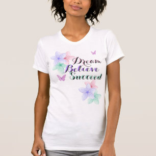 T-Shirt enseignant aquarelle floral papillon rêve